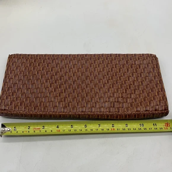 Lulu Townsend Brown Leather Woven Clutch Handbag MCB3642 - Picture 7 of 8